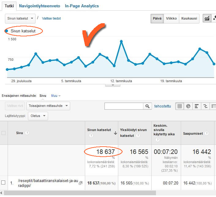 Reseptipalvelut sisältömarkkinointi google analytics